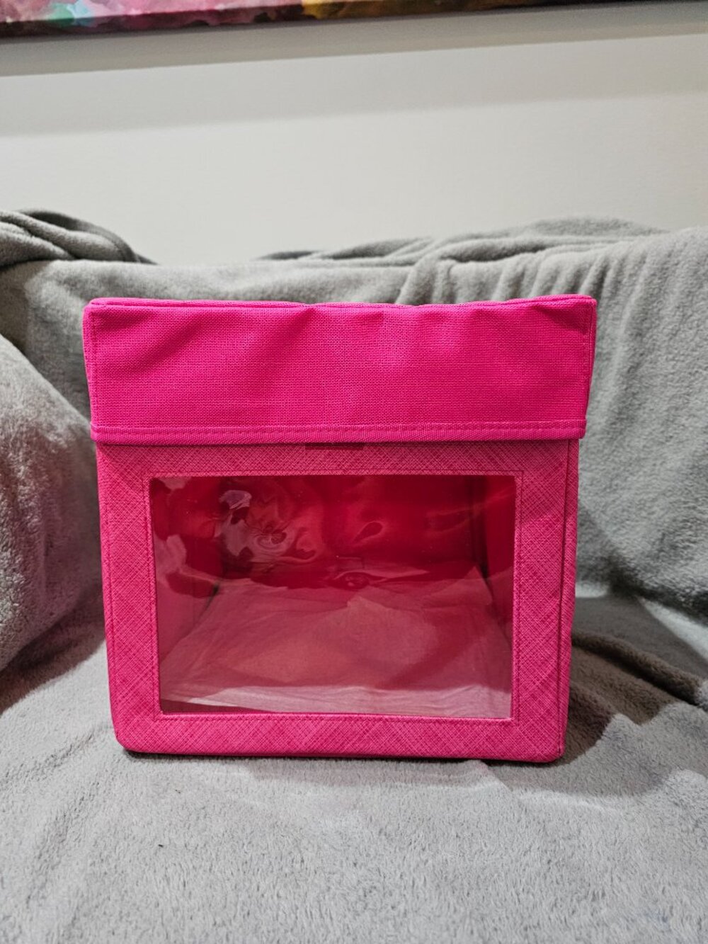 Thirty-One Your Way Junior Cube & Lid Pink Cross Pop Storage Bin